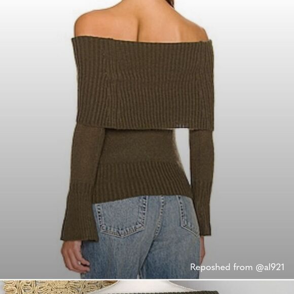 Women's Lovers + Friends Tan Fold Down Sweater Size Small - Picture 2 of 8